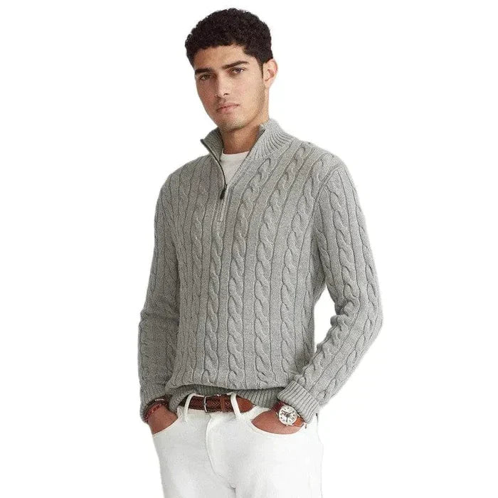 Herrenpullover Casual Halb-Reißverschluss Weiches Material für Komfort 1
