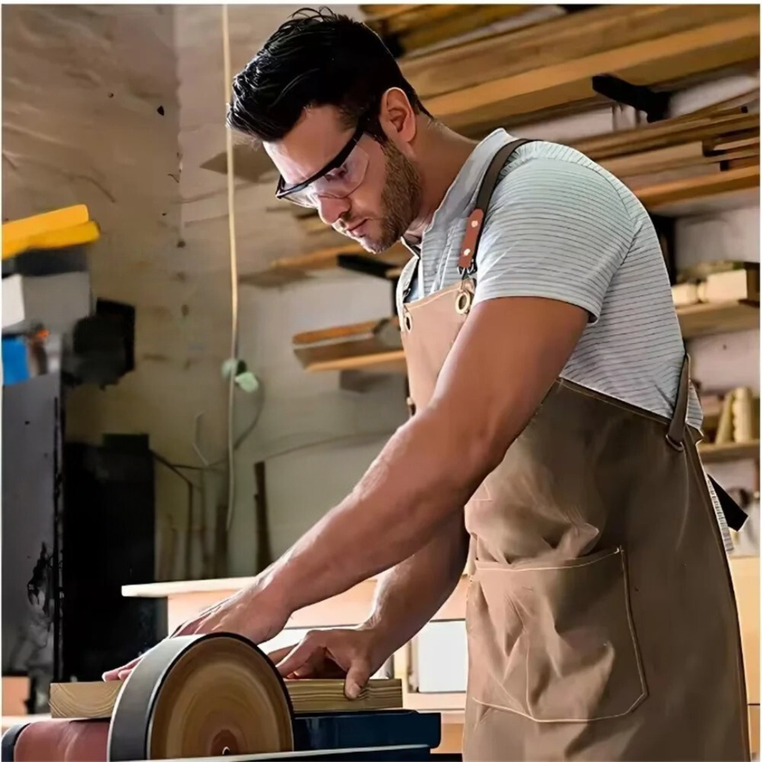 Herren-Arbeitsschürze mit verstellbarem Gürtel