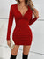 Variant image for Damen Mini-Kleid V-Ausschnitt Elastan-Mischung für Abendveranstaltungen-7