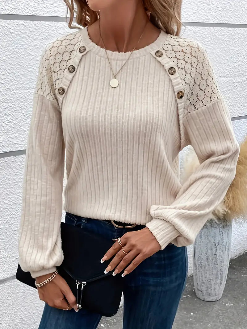 Variant image for Damen Langarmshirt Elegantes Design Baumwollmix-1