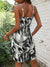 Damen Kleid mit Bindedetail und Blattmuster für Sommerveranstaltungen, Hochwertiger Stoff-6