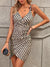 Variant image for Damen Kleid mit Bindedetail und Blattmuster für Sommerveranstaltungen, Hochwertiger Stoff-9
