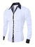 Herrenhemd Langarm Kontrastdesign 100% Baumwolle Casual-1
