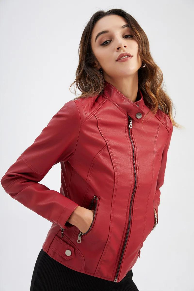 Motorrad-Lederjacke für Frauen