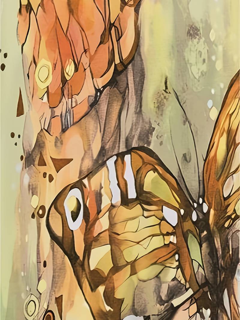 Damen Kleid V-Ausschnitt Schmetterlingsdruck Leicht Polyester für Sommerveranstaltungen-6