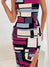 Variant image for Damen Bleistiftkleid Farbblock Design Figurbetont Polyester-6