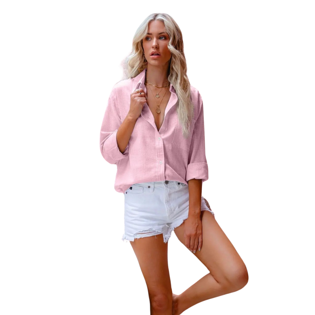 Lässige Damenhemd aus Leinen