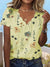 Variant image for Damenbluse Lockere Passform Blumendruck 100% Baumwolle-49