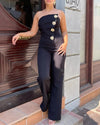 Asymmetrischer trägerloser Bandeau-Overall