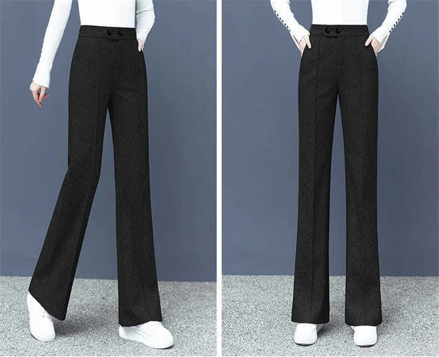 Damenhose aus Wollmischung, gerade geschnitten