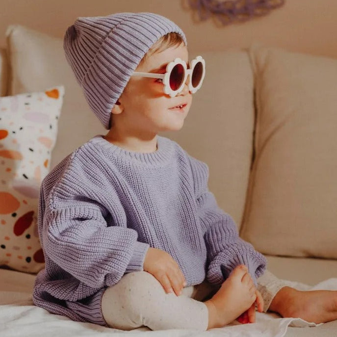 Einfarbiger Kinder-Strickpullover