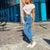 Schmal geschnittene Cargo-Denim-Hose für Damen
