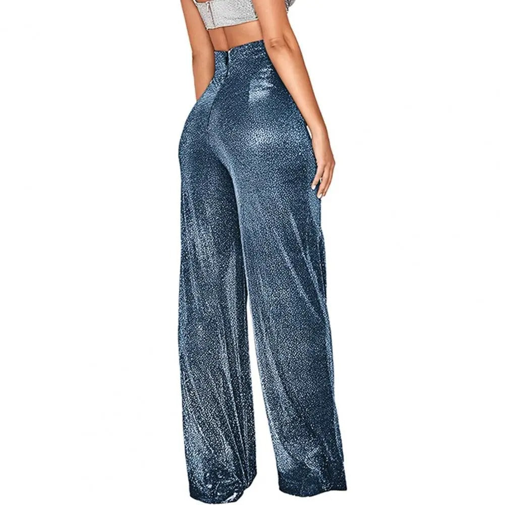 Damenhose mit hoher Taille und weitem Bein