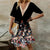 Damen V-Ausschnitt Bedrucktes Sommerkleid