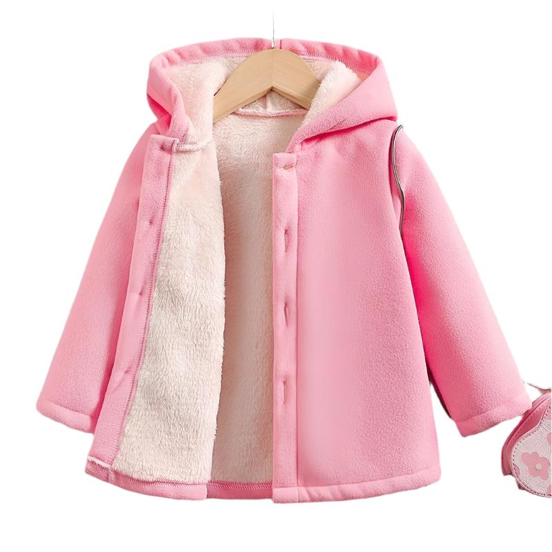 Dicker Fleece-Wintermantel für Mädchen