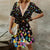 Damen V-Ausschnitt Bedrucktes Sommerkleid