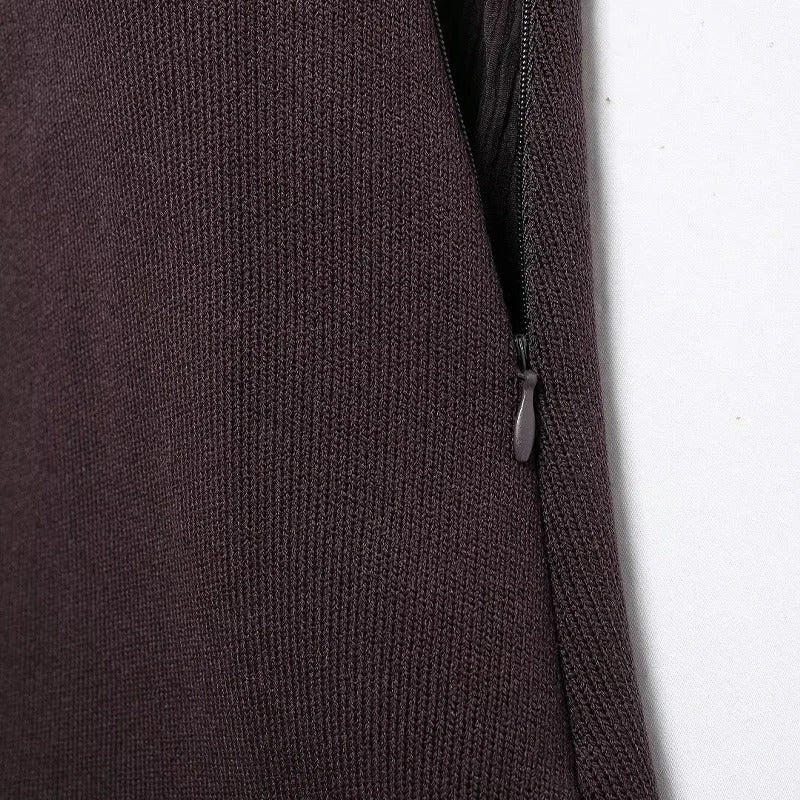 Damen Midirock mit Falten und seitlichem Reißverschluss