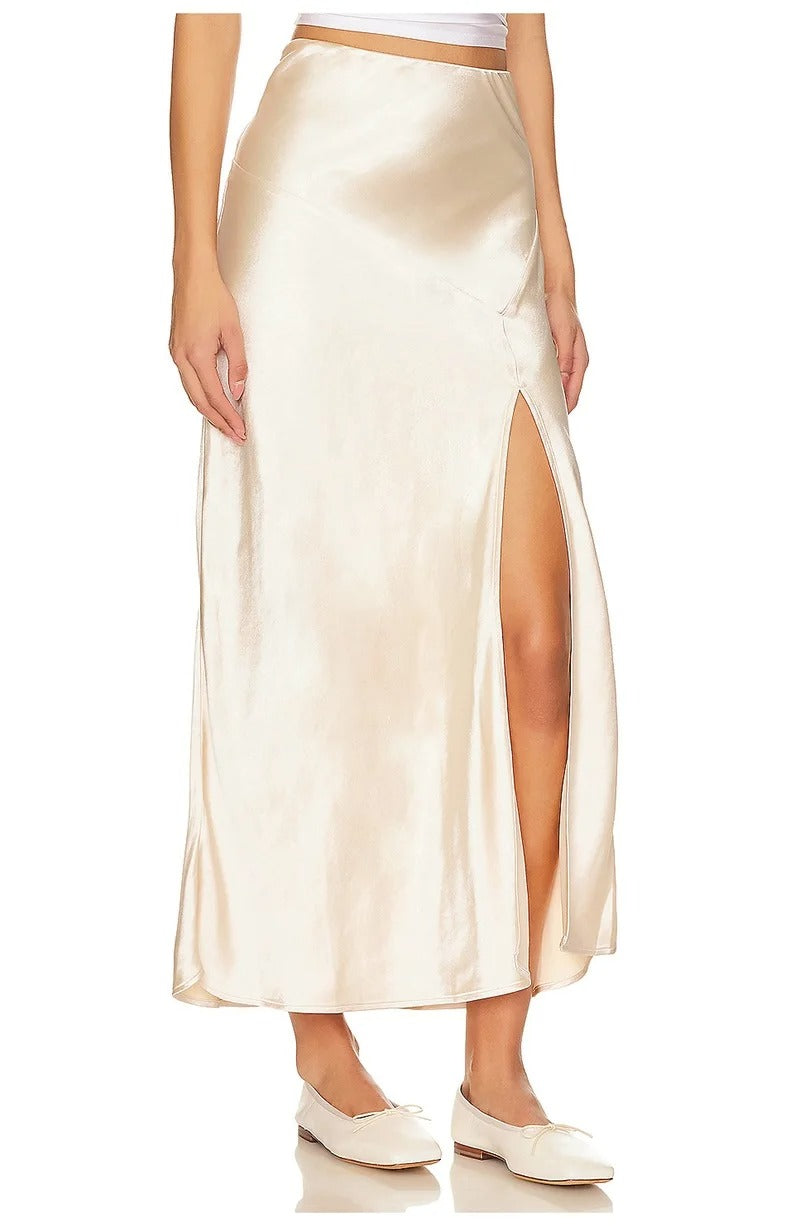 Schwarzer Bodyconrock aus Satin für Damen