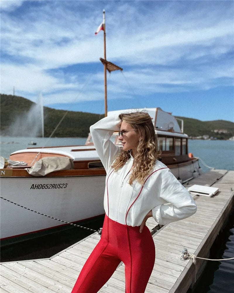 Damenoverall mit Rollkragen und langen Ärmeln