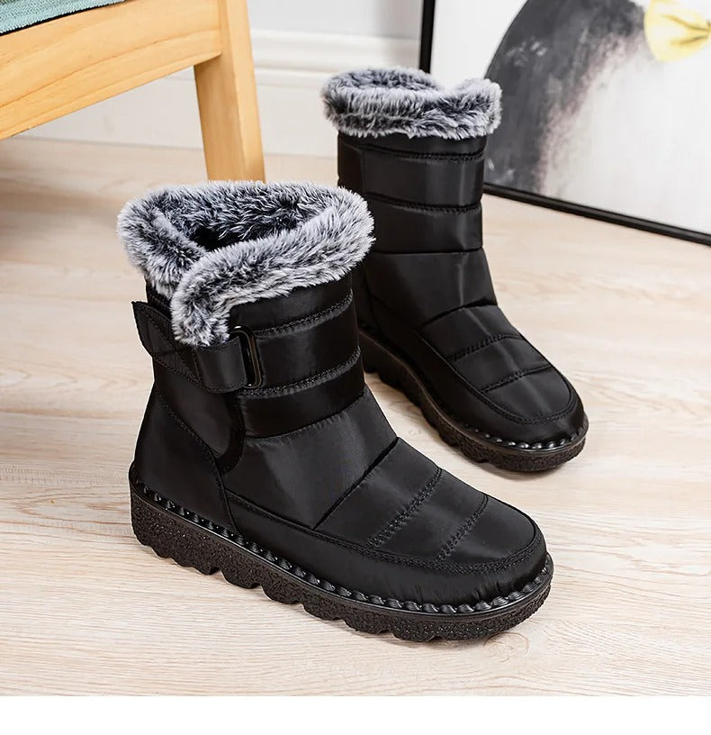 Warme Baumwollpelz-Stiefeletten für Frauen