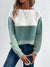 Dreifarbiger Patchwork-Pullover für Frauen