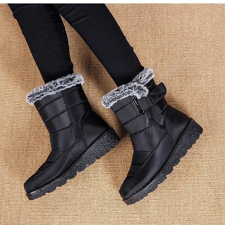 Warme Baumwollpelz-Stiefeletten für Frauen
