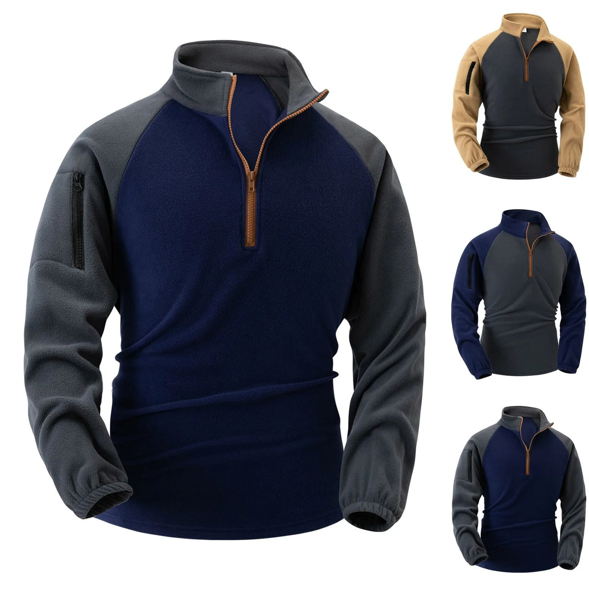 Herren Fleece-Kapuzenjacke