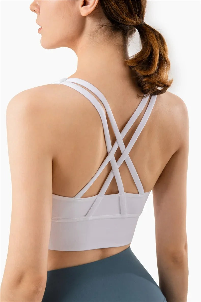 Atmungsaktiver Cross Back Sport-BH für Frauen