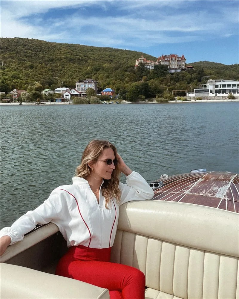 Damenoverall mit Rollkragen und langen Ärmeln