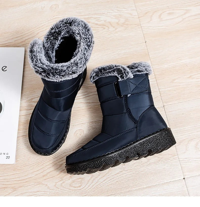 Warme Baumwollpelz-Stiefeletten für Frauen