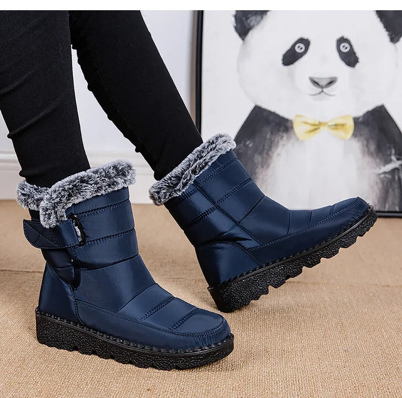 Warme Baumwollpelz-Stiefeletten für Frauen
