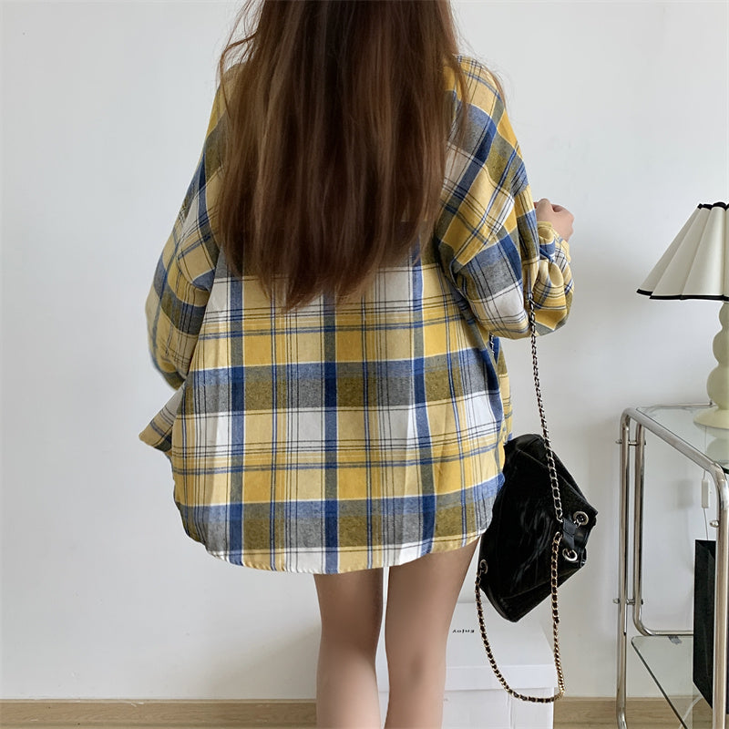 Oversized kariertes Hemd für Damen
