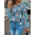 Chiffonbluse mit Federmuster