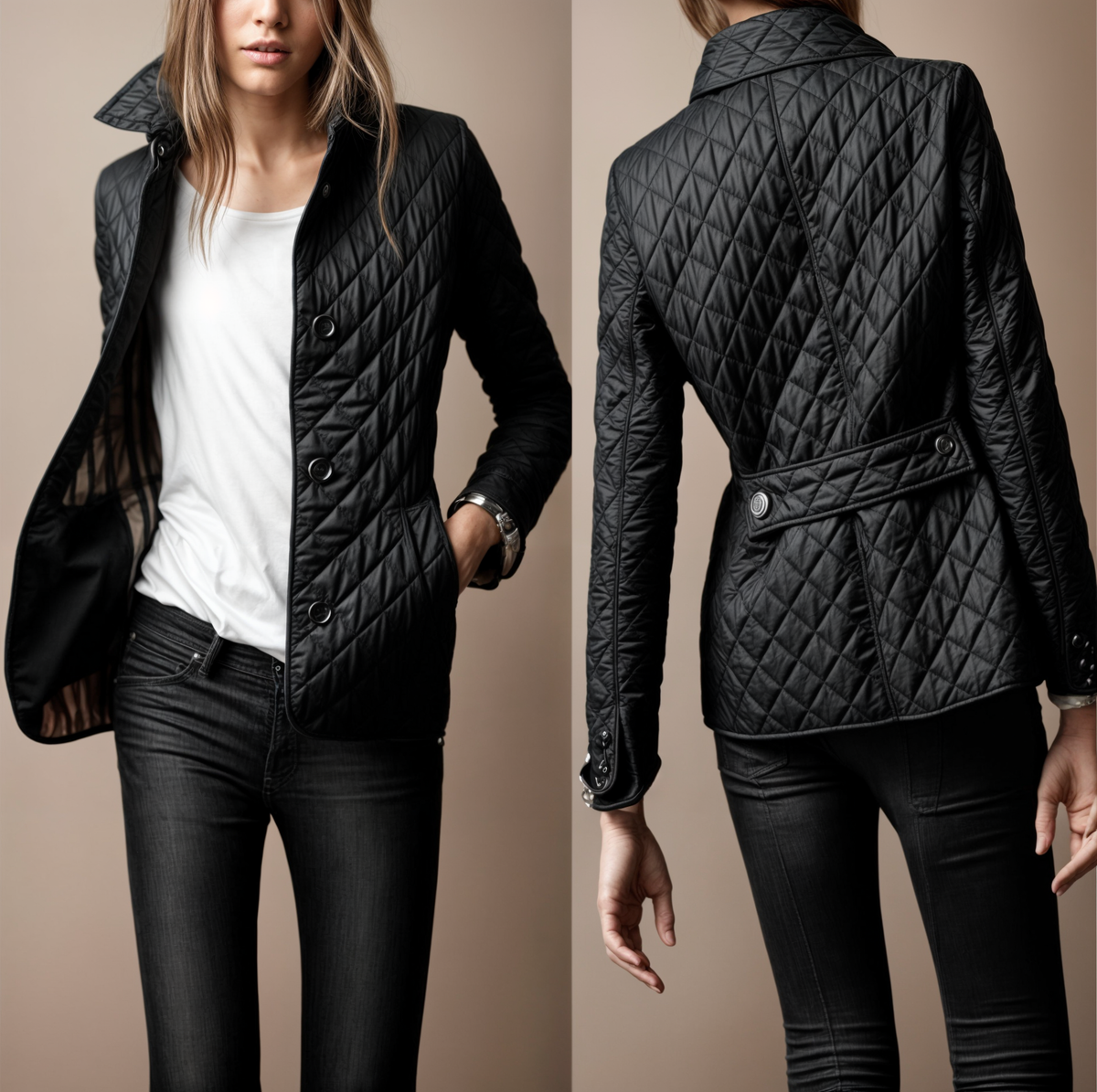 Damen-Steppjacke mit Umlegekragen