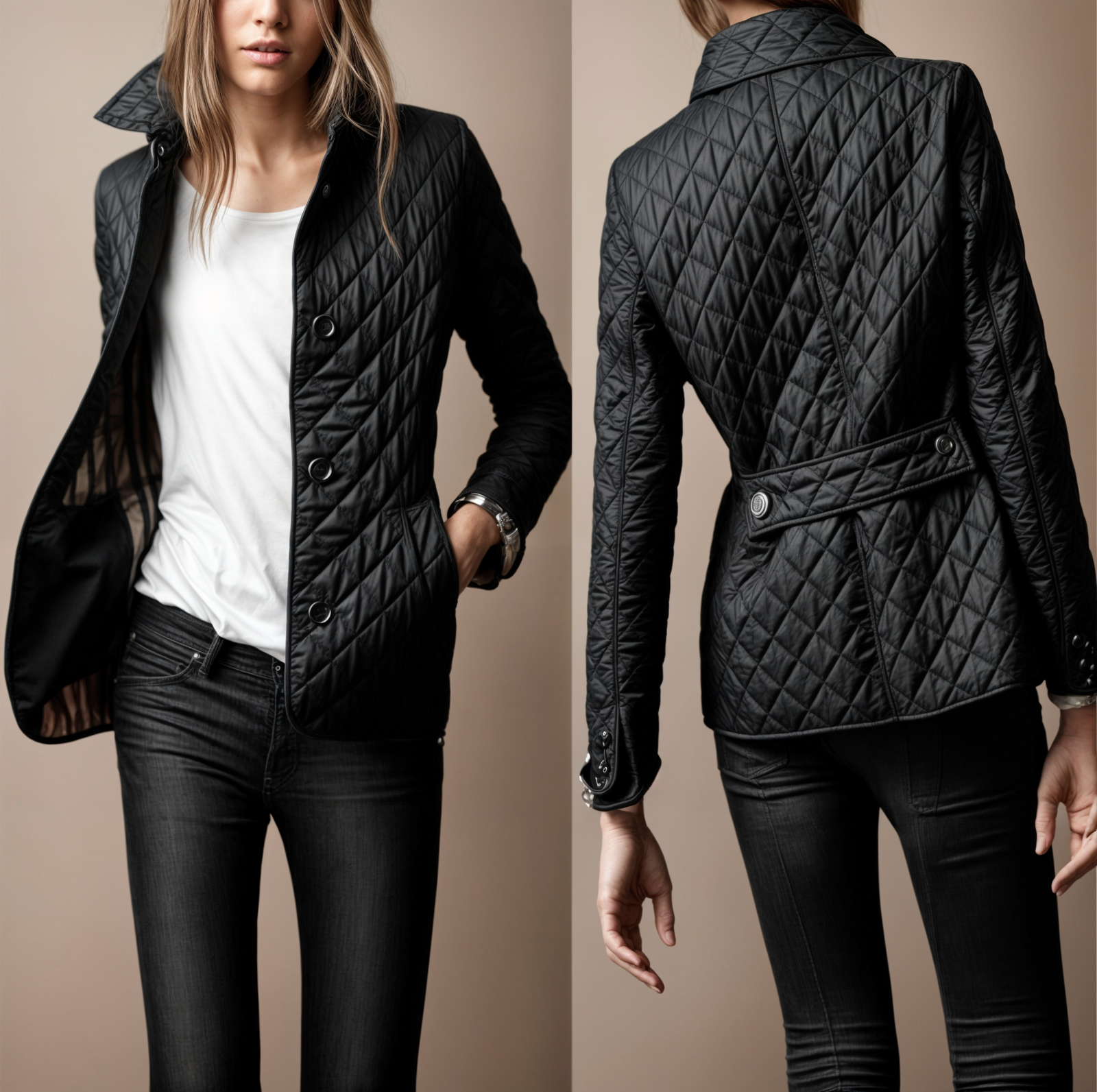 Damen-Steppjacke mit Umlegekragen