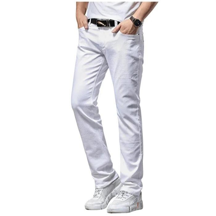 Klassische weiße Slim Fit Herrenjeans