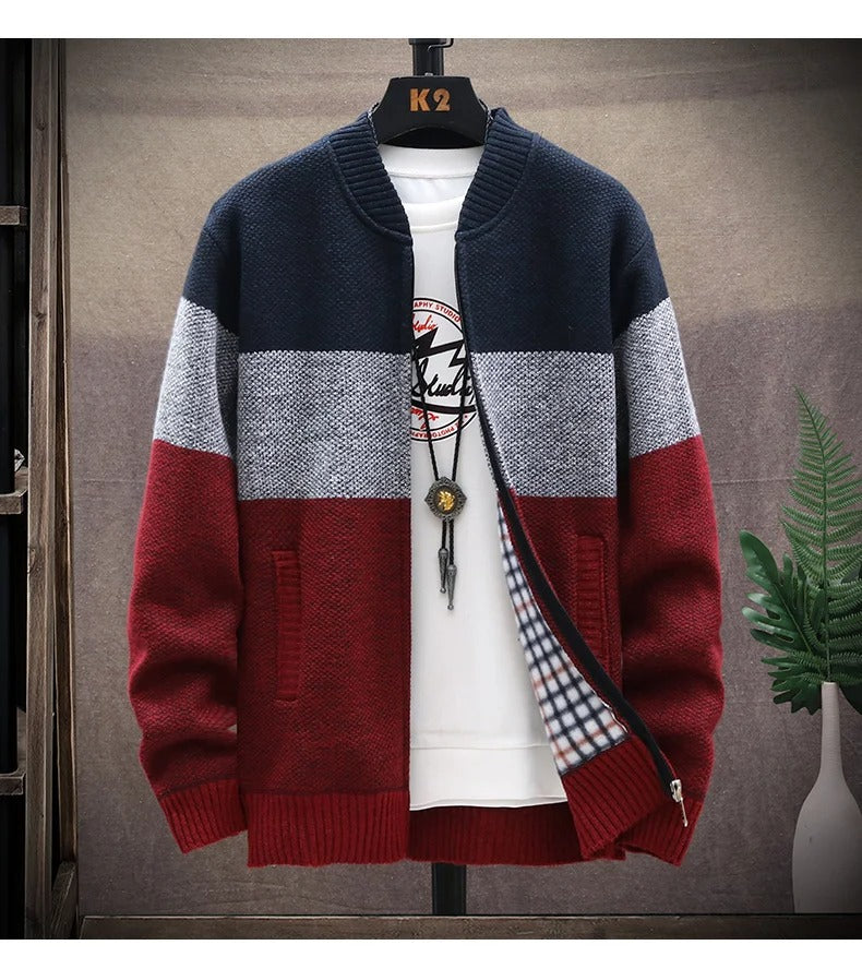 Herrenweste mit Kontraststreifen aus Fleece