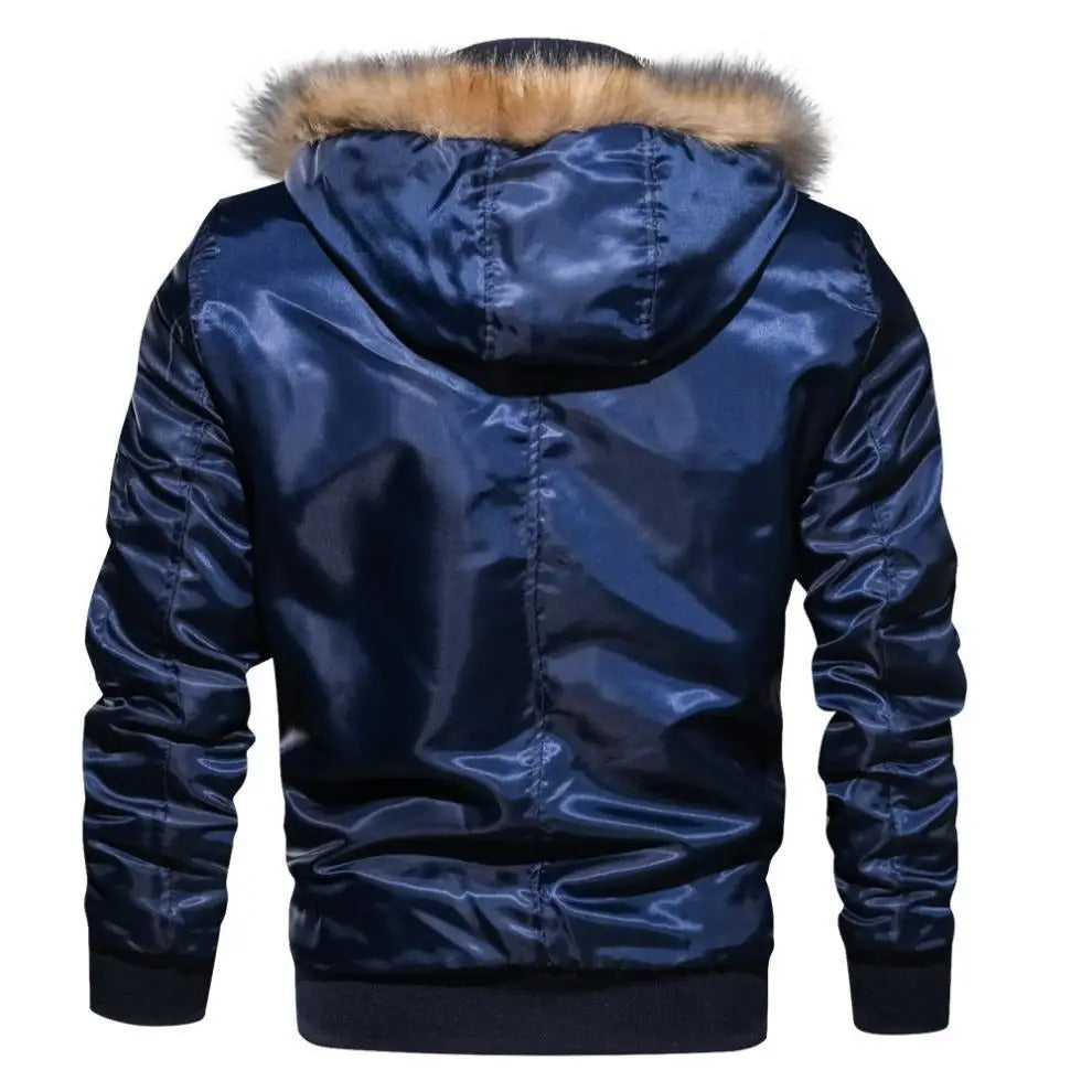 Bomberjacke aus dickem Plüsch für Männer