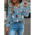 Chiffonbluse mit Federmuster