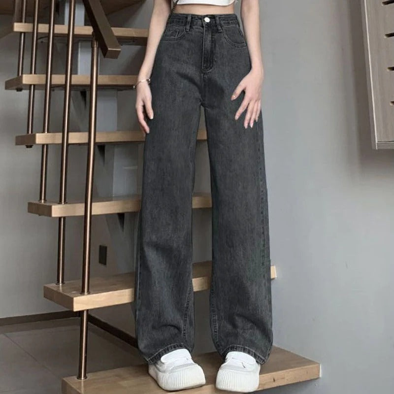 Vintage-Damenjeans mit weitem Bein