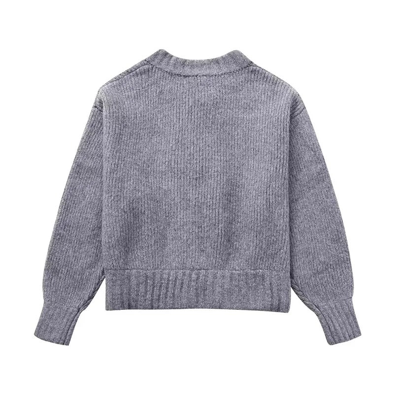 Damen-Strickpullover mit Reißverschluss
