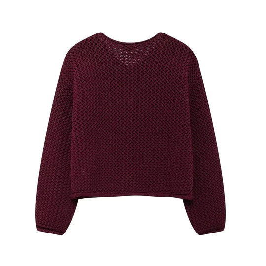 Damen Vintage Pullover Strickjacke