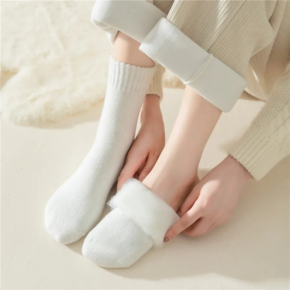 3 Paar dicke Damensocken aus Wolle