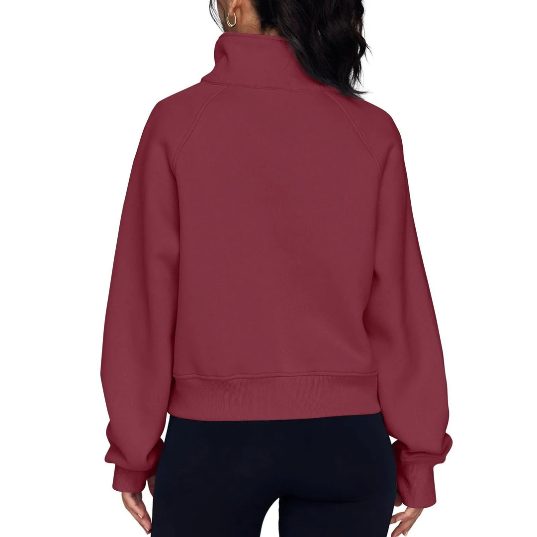 Damen-Fleecejacke mit Stehkragen