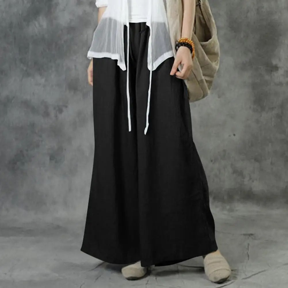 Lässige gerade Hose mit weitem Bein für Damen