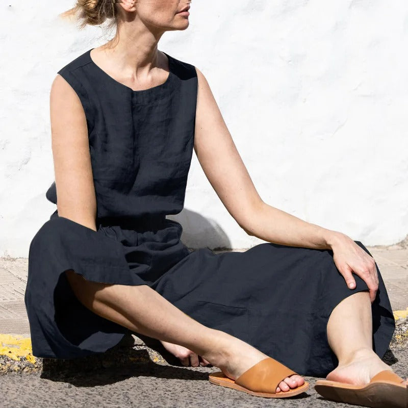 Damen-Overall aus Baumwolle mit hoher Taille