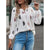 Chiffonbluse mit Federmuster