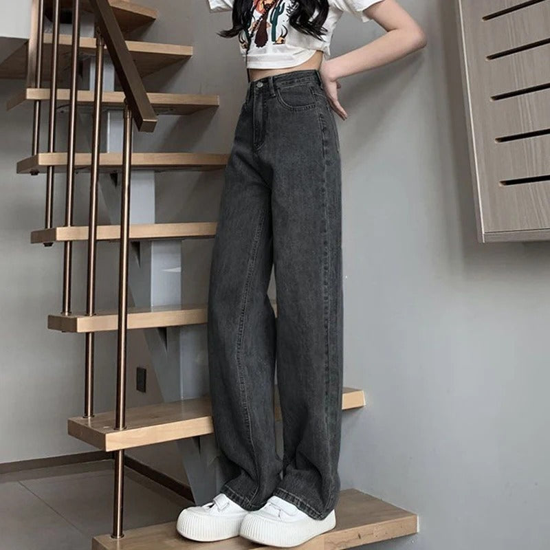 Vintage-Damenjeans mit weitem Bein