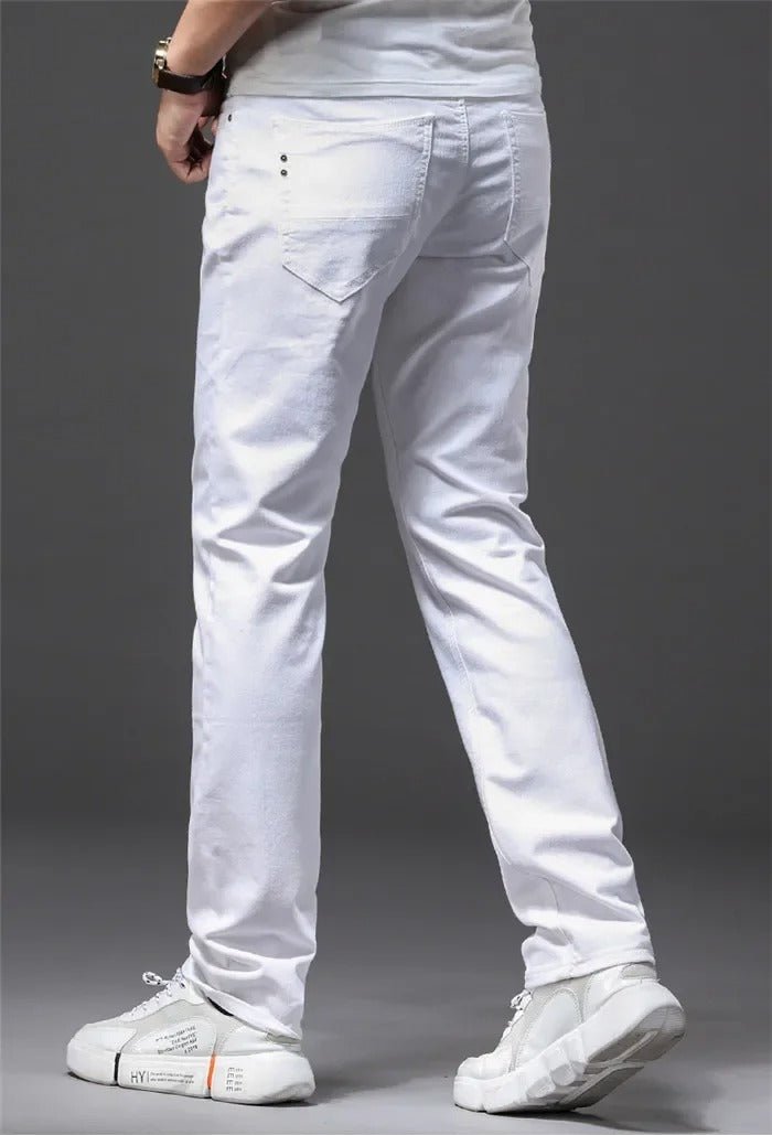 Klassische weiße Slim Fit Herrenjeans