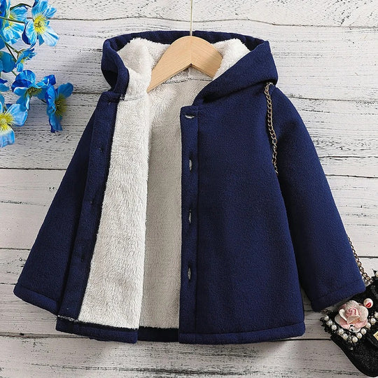 Dickere Fleecejacke für Kinder mit Kapuze